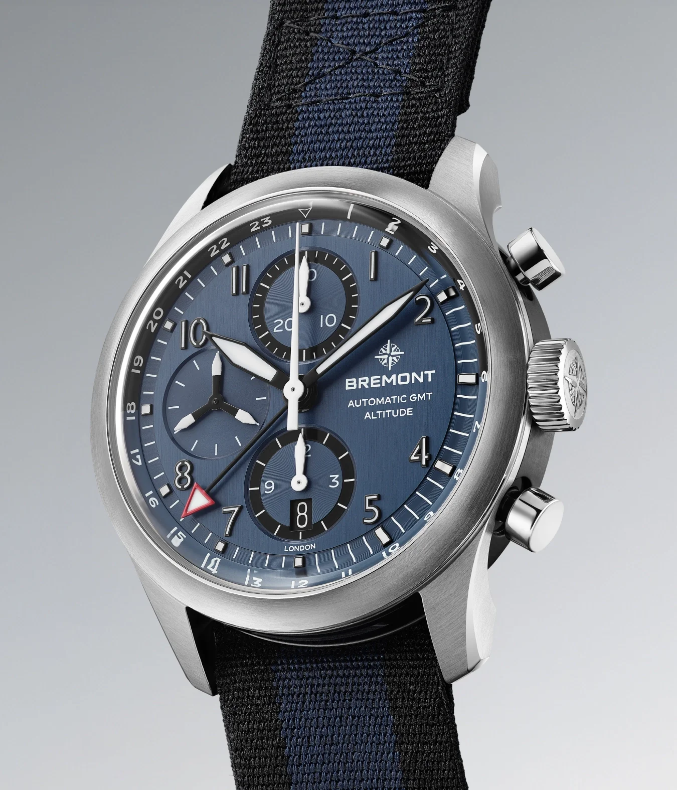 Altitude 42mm Chronograph GMT Blue Dial Nato Strap - Image 5