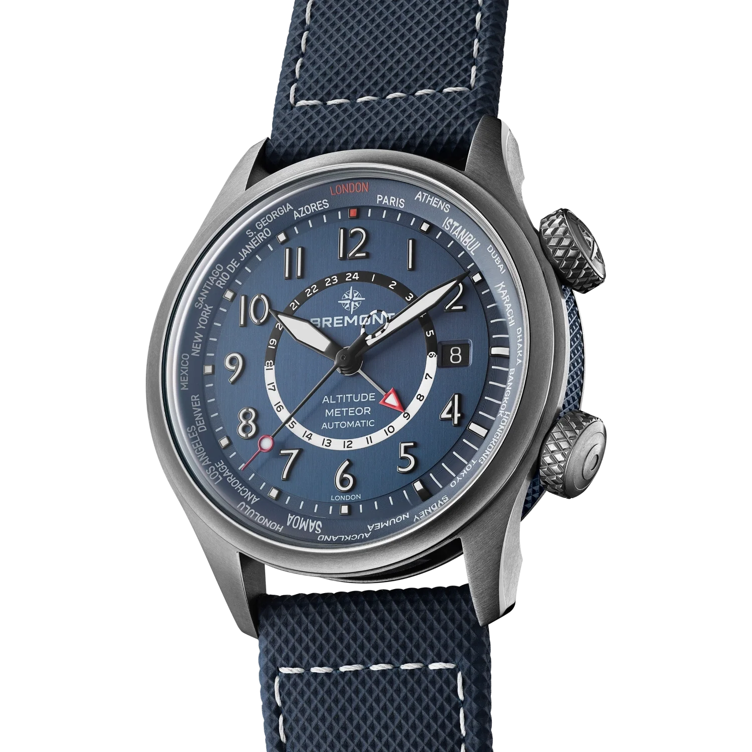 Altitude MB Meteor Time Zones Blue Dial Leather Strap - Image 3